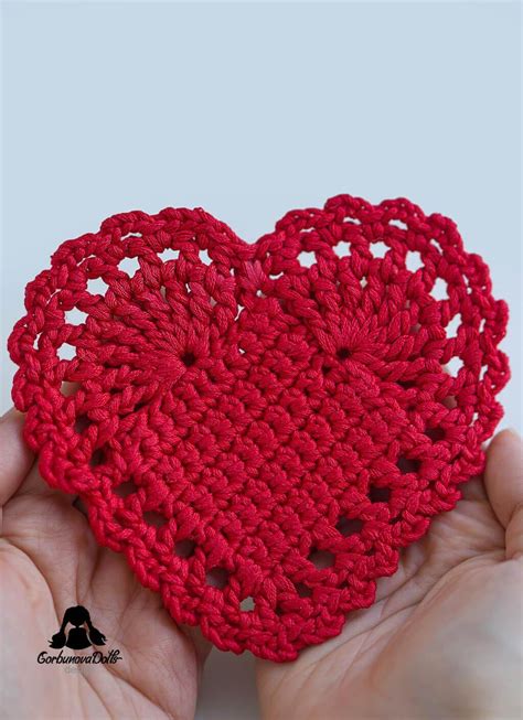 Crochet Heart Coaster Pattern