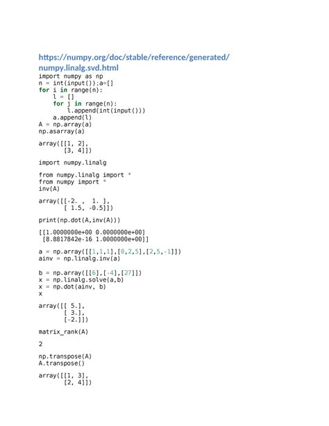 Mmds Mmds Numpy Doc Stable Reference Generated Numpy Linalg Svd