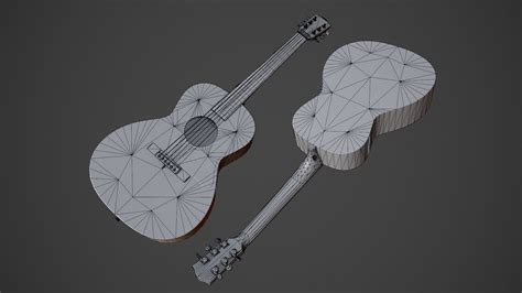 3d Model Acoustic Guitar Vr Ar Low Poly Cgtrader