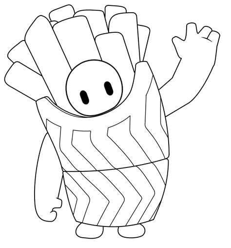 French Fries Skin Fall Guys Coloring Play Free Coloring Game Online