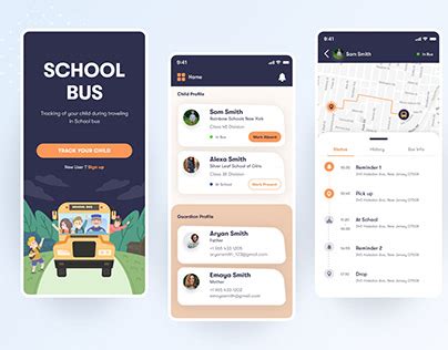school bus app projects   logos illustrations