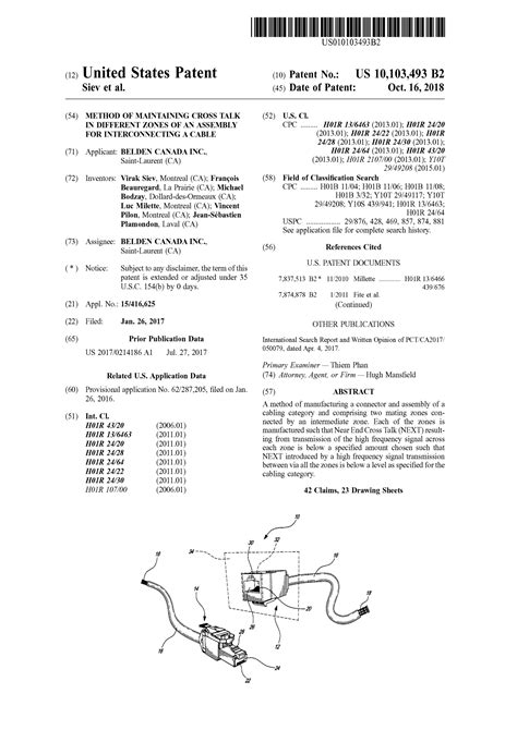 US Patent No. 10,103,493 – Patent Invention Montreal