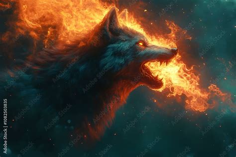 demon amon  wolf  snake tail  full length standing sideways