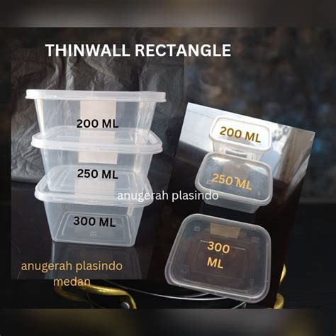 Jual Kotak Makan Plastik Thinwall Rectangle 250ml Shopee Indonesia