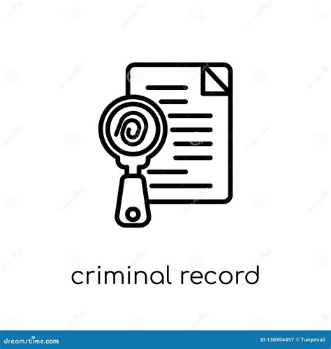 Criminal Record Icon Trendy Modern Flat Linear Vector Criminal Stock