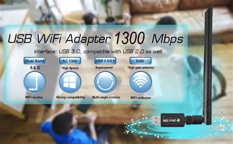 Usb Wifi Adapter Mbps Realtek Rtl Bu Dbi Antenna Ac Dual