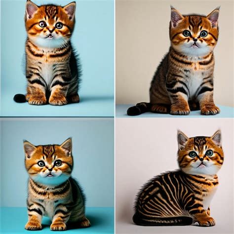 Premium Ai Image Four Kittens