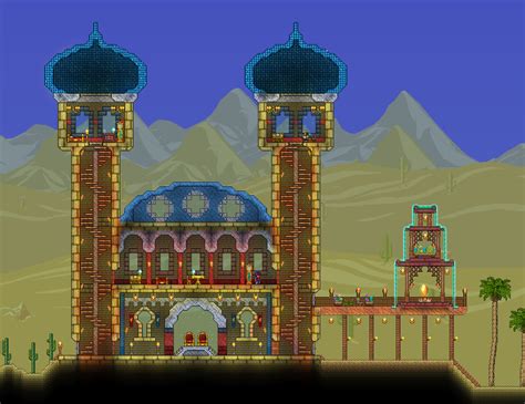 Desert Palace My First Non Box Terraria Build R Terraria