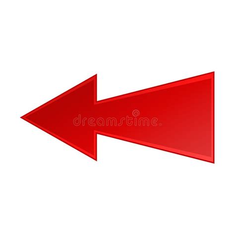 Angular Red Arrow To the Left Icon on a White Background Stock Vector ...