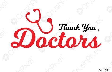 Thank You Doctor Vector For Greeting Design With Stethoscope Stock