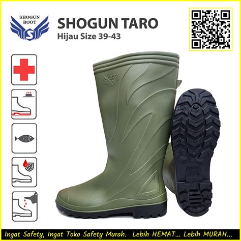 Sepatu Boot Tinggi Pvc Boots Karet Hijau Shogun Anti Air Berkebun