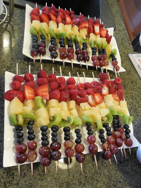 Rainbow Fruit Kabobs Rainbow Fruit Kabobs Food And Drink Fruit Tray