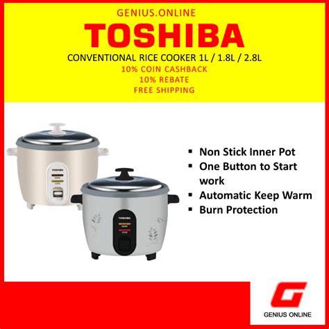 TOSHIBA Conventional Rice Cooker 1L 1 8L 2 8L RC T10CEMY GY RC