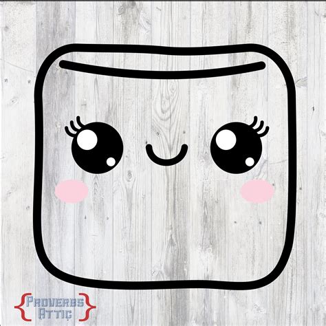 Cute Marshmallow Face for Screenprint T-shirt Vinyl Decal - Etsy Australia