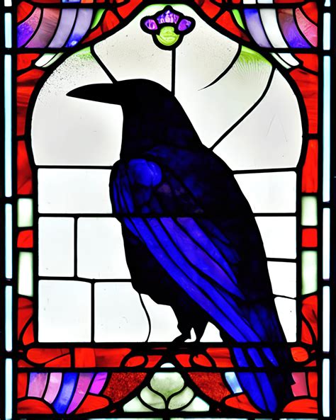 Raven Stained Glass Creative Fabrica