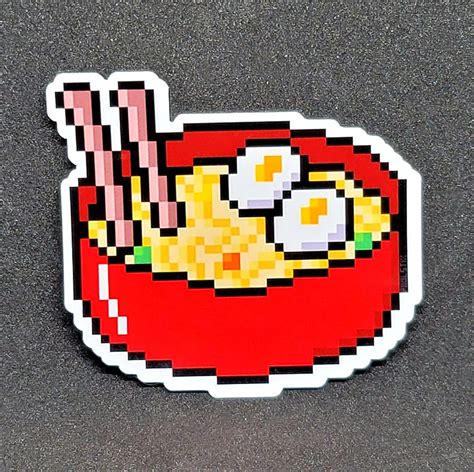 Pixel Ramen Bowl Sticker Pixel Art 8 Bit Vinyl Water Etsy