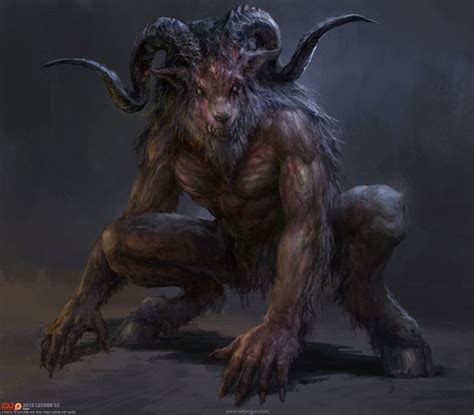 Artstation Satyr Russell Dongjun Lu Fantasy Monster Mythological