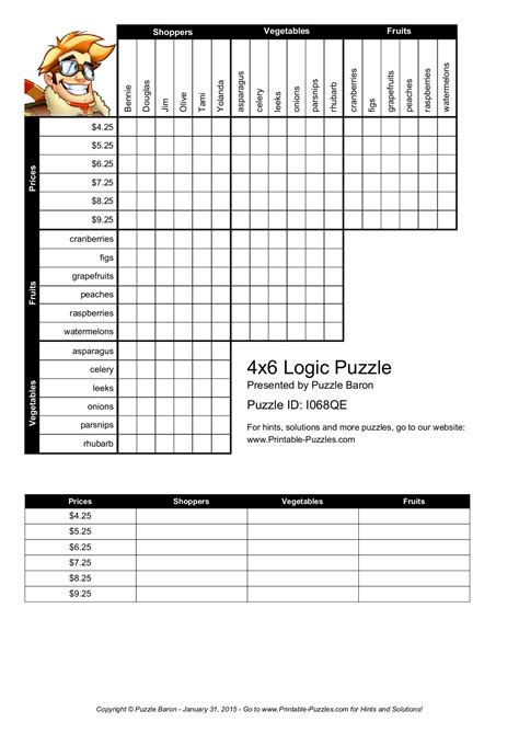 Logic Puzzles With Answers Printable