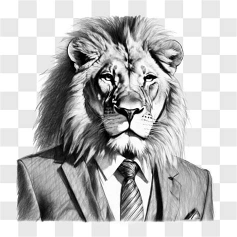 Descarga Elegante León En Dibujo Blanco Y Negro Sketches En Línea