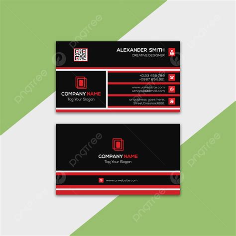 Black And Red Business Card Template Download on Pngtree