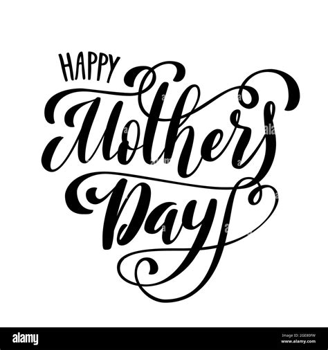 Happy Mothers Day Greeting Card With Hand Drawn Lettering Vector