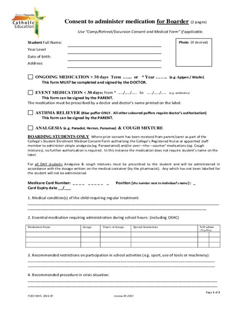 Fillable Online School Camp Retreat Excursion Consent And Medical