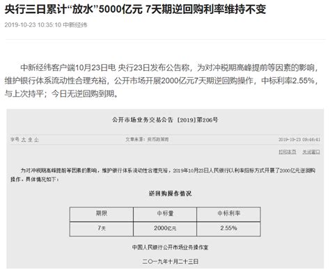 每经12点丨央行三日累计“放水”5000亿元；社科院报告：年底前住房市场价格稳中趋降，少部分城市降速或加快；江一燕回应拿“美国建筑大师奖”被质疑 每经网