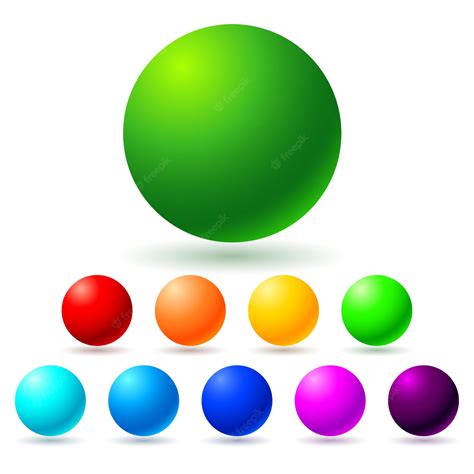 Conjunto De Bolas De Esfera De Colores Vector Premium