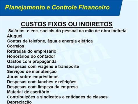 Exemplos De Custos Fixos De Uma Empresa Novo Exemplo