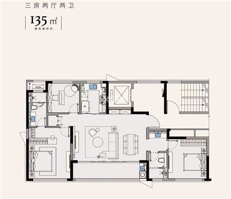 禧樾府建面135㎡横厅户型图南京禧樾府南京365淘房