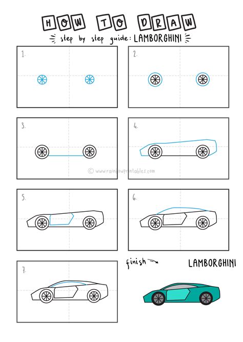 How To Draw A Cool Lamborghini Car Very Easy Tutorial For Kids