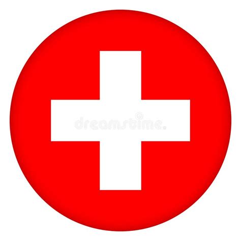 Flag Of Switzerland Round Icon Badge Or Button Swiss National Symbol