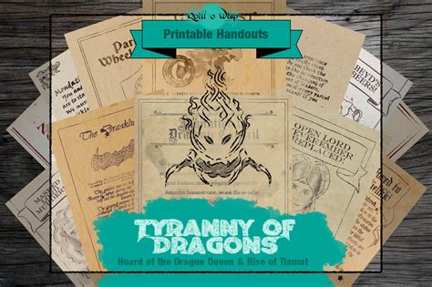 Tyranny Of Dragons Handouts Tiamat Faerun Dnd Props Etsy