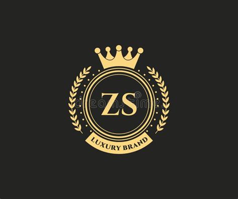 Zs Initial Letter Gold Calligraphic Feminine Floral Hand Drawn Heraldic