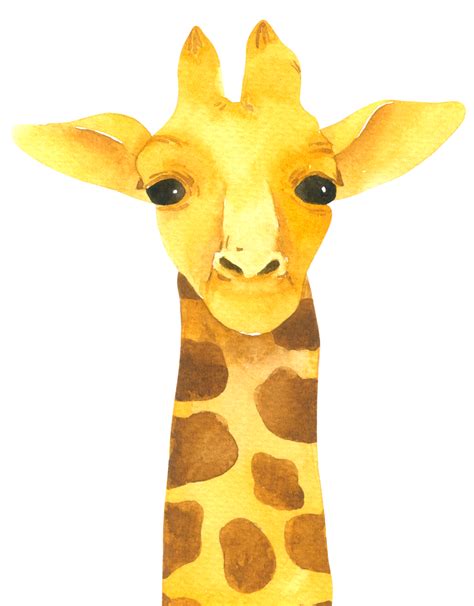 giraff tecknad söt akvarell 10136408 PNG