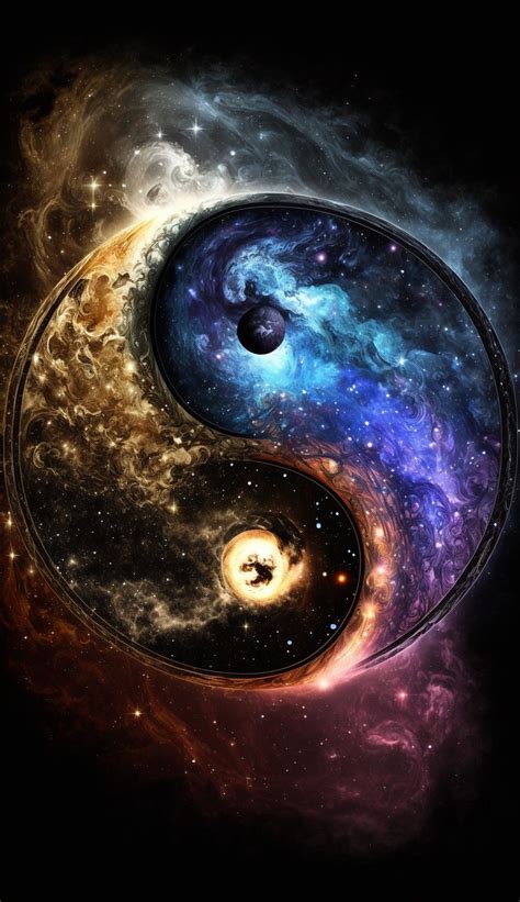 Fantasy Ai Generated Images Ying Yang Stars Cosmos Art Ying Yang