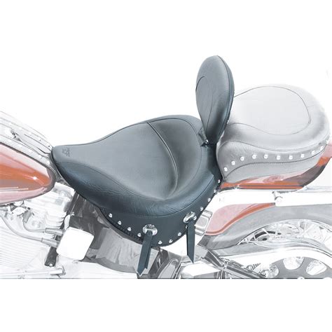 Mustang 79104 Wide Touring Solo Seat With Backrest Studs For Harley