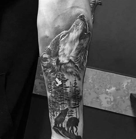 Crazy Wolf Forearm Tattoo Designs For Men Guide Forearm