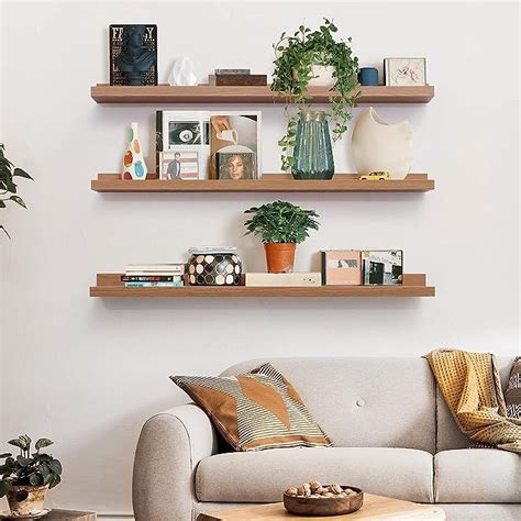 Streem Sheesham Wood Floating Shelves Wall Shelves Set Of 3 Picture Shelf Photo Ledge Shelves