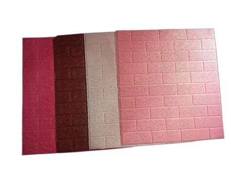 3d Pvc Foam Wallpaper 6mm PVC Foam Brick Wallpaper Light Pink At Rs