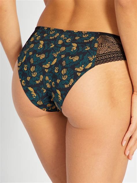 Culotte Imprim E Envie De Lingerie Noir Vert Kiabi