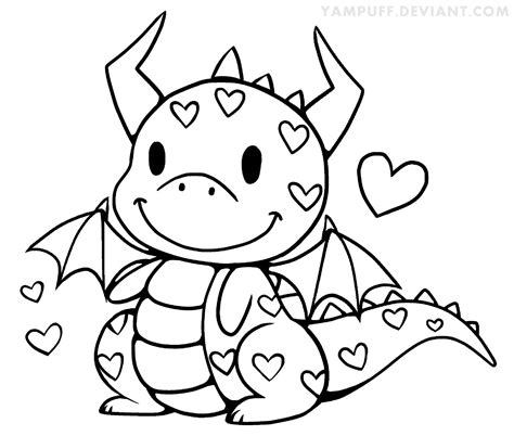 Valentines Coloring Pages Dragon - Coloring Pages Ideas