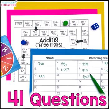 3 Digit Addition Board Game By Chloe Campbell TpT