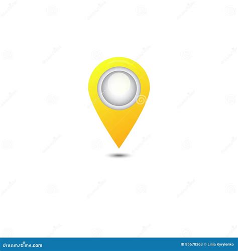 Yellow Map Pointer Icon Stock Vector Illustration Of Circle