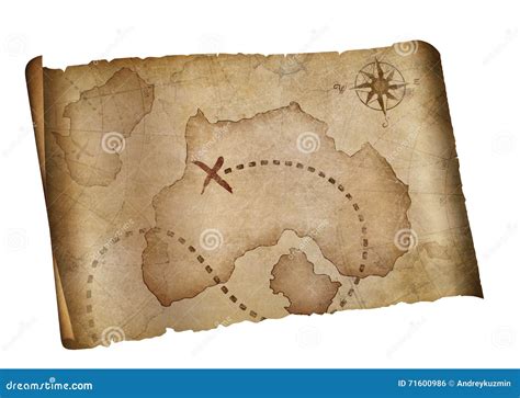 Old Pirates Treasure Map Isolated With Clipping Path Included Royalty