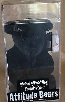 New In Case Vintage Wwf Wwe Attitude Bear Stone Cold Steve Austin Plush