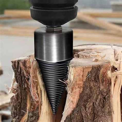 Log Splitter Screw Cone Drilling Cone Log Splitter With 3 Drill Handles