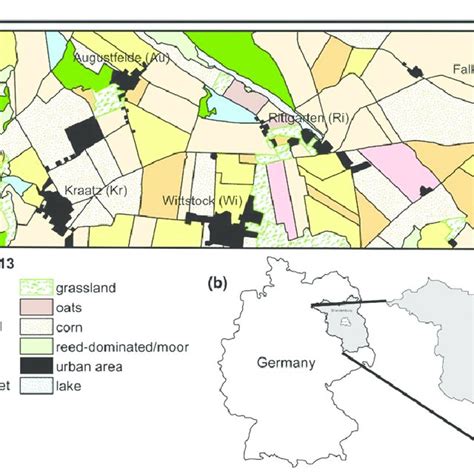 Land-use map from 2013 (a) showing the three dominant land-use types:... | Download Scientific ...