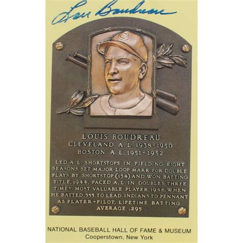 Lou Boudreau Signed Hall Of Fame Postcard PSA Pristine Auction