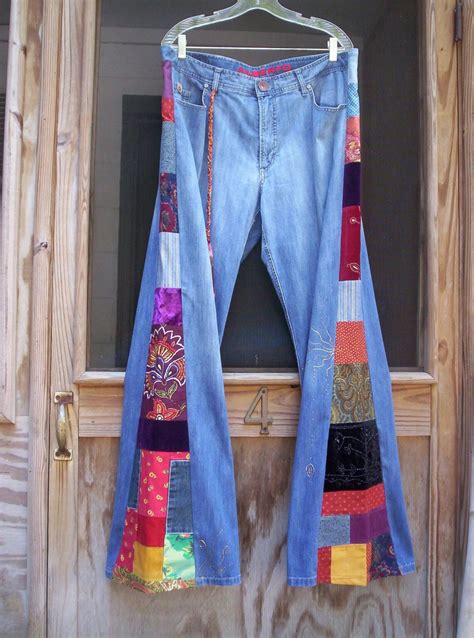 Custom Bell Bottoms You Send Yours Patchwork Hippie Jeans Etsy